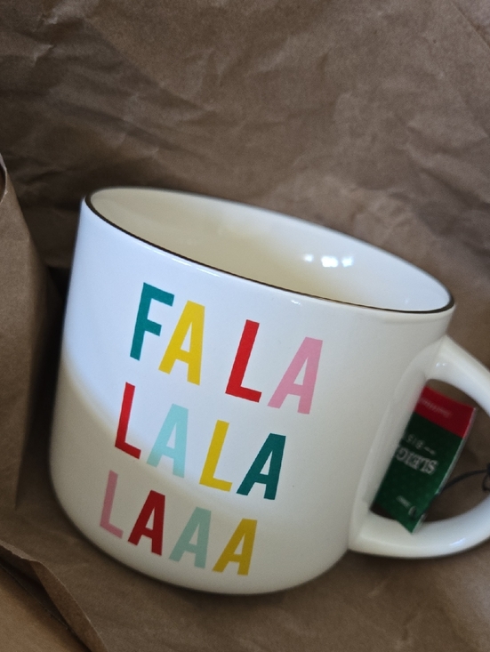 Other - White 'FA LA LA' Holiday Ceramic Mug (Set/2)